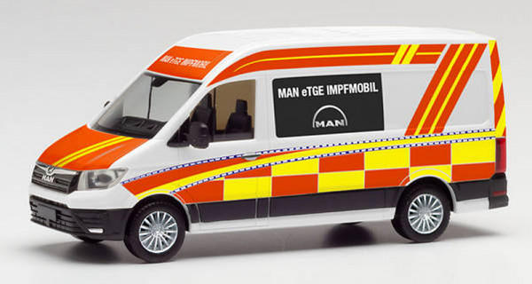 Herpa 096263 - MAN eTGE Bus HD „Corona Impfmobil“