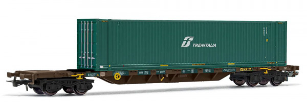 Rivarossi HR6576 - FS CEMAT, 4-achs. Containerwagen Sgnss, beladen mit 45´ Container „Trenitalia", E