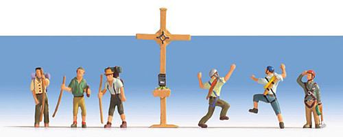 Noch 36874 - Bergwanderer mit Gipfelkreuz 6 Figuren + Kreuz N