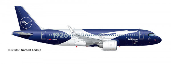 Herpa 574105 Lufthansa Airbus A320neo "100 Jahre"