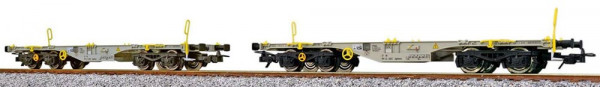 ESU 36612 - DB AG Set 2-teilig Containertragwagen Sgmmns der AAE Ep.6, ohne Ladung, Set 1