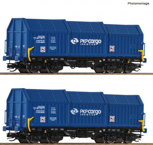 Roco 6680008 - PKP Set 2-teilig Teleskophaubenwagen Ep.6, "PKP Cargo"