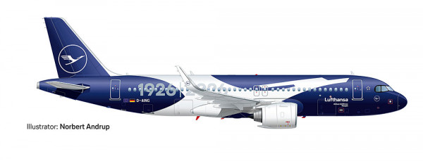 Herpa 615105 Lufthansa Airbus A320neo "100 Jahre"