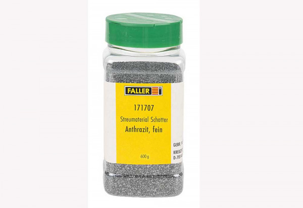 Faller 171707 - Streumaterial Schotter, anthrazit 600gr Körnung: 0,2-0,6mm