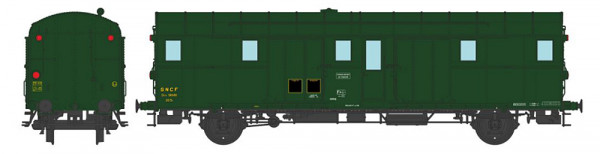 REE VB-315 - SNCF Gepäckwagen OCEM32 grün 306 Ep.3b, Region Ost, 3 Schlusslichter