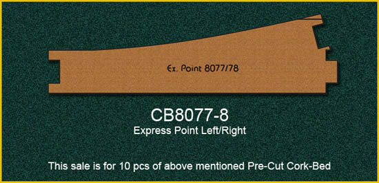 Proses PCB-8077-8 - Korkgleisbett für Expressweichen R8077 - 8078, 10 X vorgefertigt