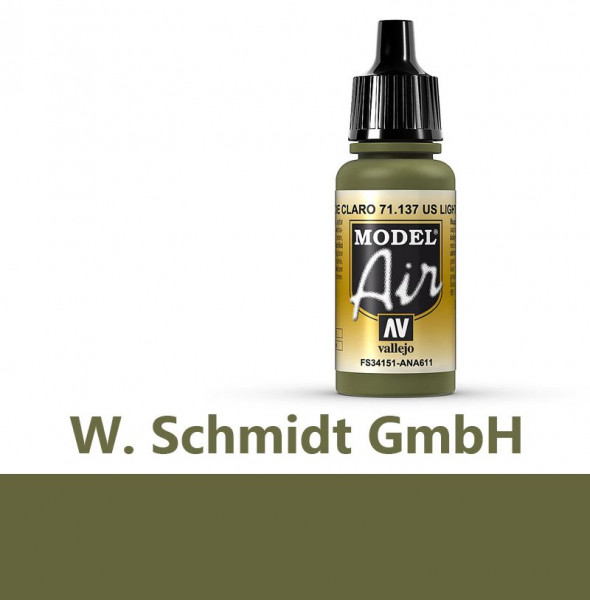 Vallejo 771137 - Model Air US Hellgrün, 17 ml