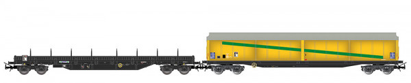 Jouef HJ6332 - ETF, 2-tlg. Set Bauzug, Res mit Lagercontainer + Habils-Schiebewandwagen