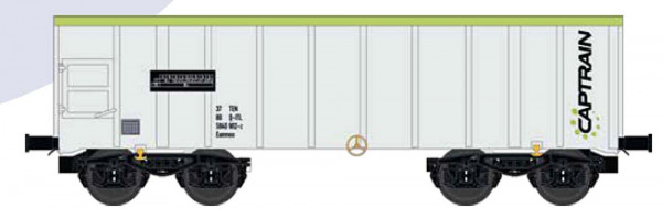 NME 542652 - DB AG offener Güterwagen Eamnos lichtgrau Ep.6, "Captrain", Wechselstrom