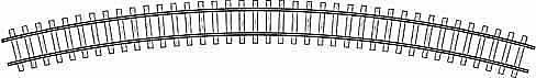 Bemo 4294507 - Gebogenes Gleis R 520 mm 30° Code 70