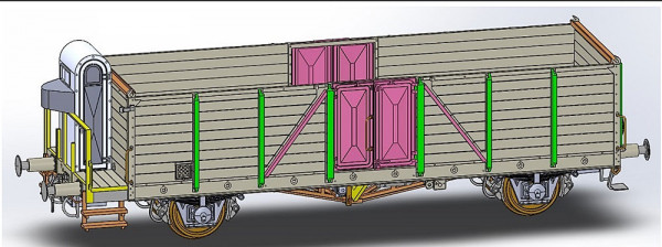 Exacttrain 20327 - DRG Set 2-teilig offen Güterwagen Linz + Villach mit Bremserhaus Ep.2, Camouflage