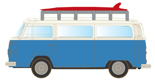LC-Minis - LC3969 - VW T2 Bus mit Surfbrett, blau