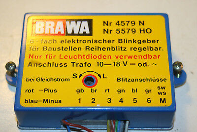 Brawa 5579 - Blinkgeber für Baustellen Reihenblitz 6-fach elektronisch