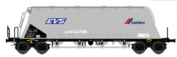 NME 203636 - SNCF EVS Zementsilowagen Uacns "EVS-cemex", neues Logo, silber Ep.6