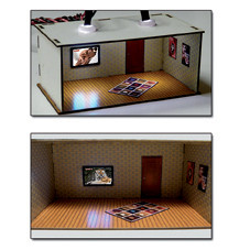 Proses PLS-008 - Zimmer beleuchtet mit Flachbildfernseher, Natur & Erotik (Bausatz H0/00) 2 Stück
