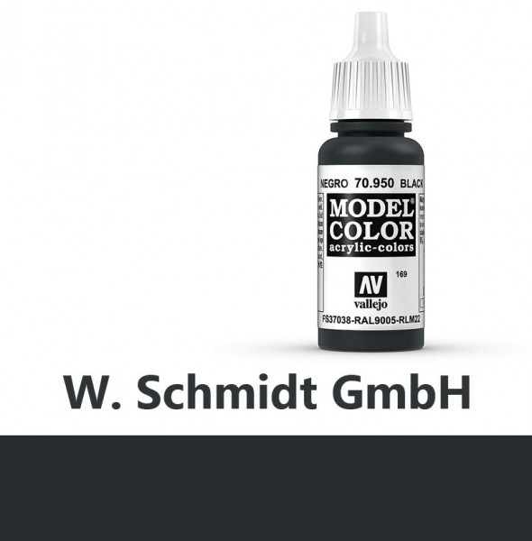 Vallejo 770950 - Model Color Farbe Signalschwarz, Matt, 17 ml