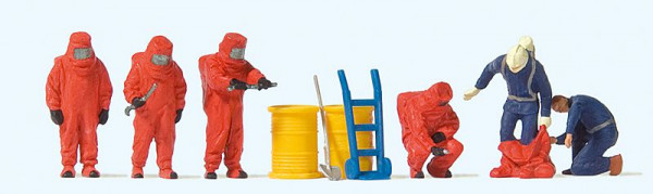 Preiser 10730 - Feuerwehrmänner, Roter Vollschutzanzug