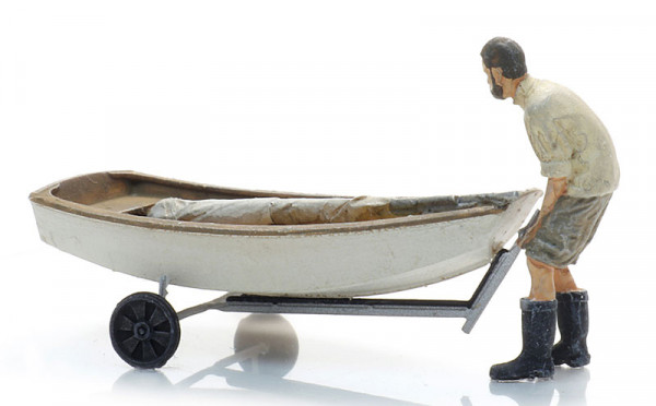 Artitec 387.582 - Segelboot Optimist + Anhänger + Figur