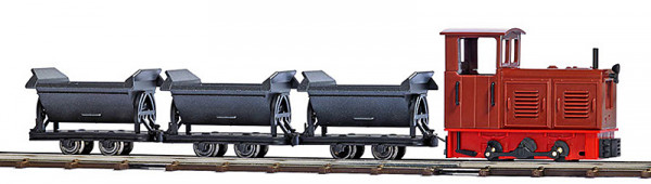Busch 12006 - Set Feldbahn Start LKM Ns 2f mit 3 Kipploren