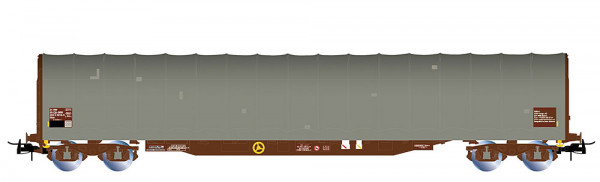 Rivarossi HR6718 - SBB, 4-achs. Schiebeplanenwagen der Bauart Rilns mit Ausbesserungsflicken