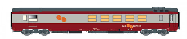 LSmodels 40110 - SNCF Speisewagen Gril Express rot/betongrau, Logo GE orange Ep.4, inkl. Innenbeleuc