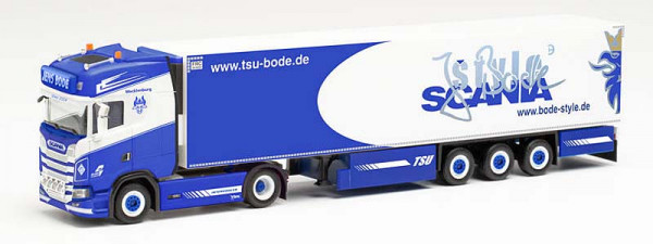 Herpa 314466 - Scania CS 20 HD Kühlkoffer-Sattelzug "TSU Bode"