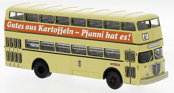 Brekina 61255 - Büssing D2U Doppeldecker 1960, BVG - Pfanni,