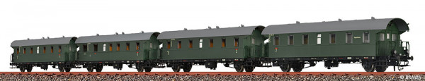 Brawa 46824 - DB Set 4-teilig Personenwagen "Donnerbüchsen" Ep.3, incl. LED Innenbeleuchtung