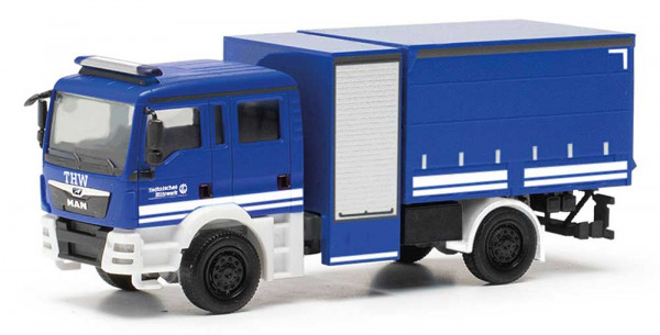 Herpa 098175 - MAN TGM Mehrzweckgerätefahrzeug Plane "THW"