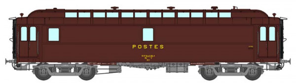 REE VB-250 - SNCF Güterwagen Ambulant OCEM 16 m PAZ braunes PTT grauer Rahmen Y2-Drehgestell Ep.4