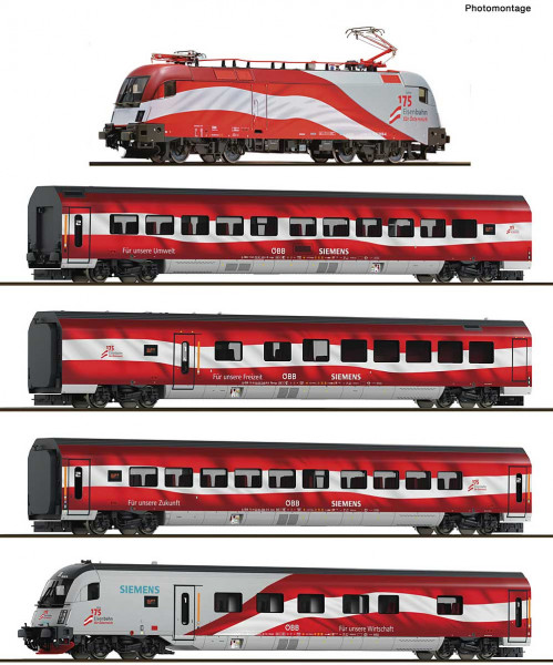 Roco 6280096 - 5er Set Railjet "175 Jahre" ÖBB DC