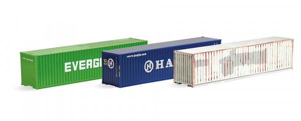 Herpa 066730-002 - TT Container Set "Evergreen/Hanjin/gealtert"