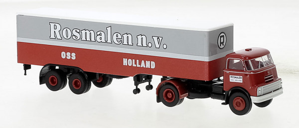 Brekina 85232 - DAF DO 2000 Koffer-SZ grau/rot 1957, Rosmalen,