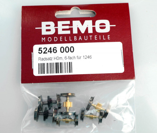 Bemo 5246000 - Radsatz H0m, 6-fach für 1246