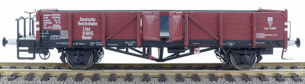 Exacttrain 20168 - DRG offener Güterwagen "Linz" Ommr Ep. 2, Bremserbühne, feine zu öffnende Türen