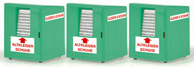 Rietze 70259 - Altkleidercontainer 3 Stück