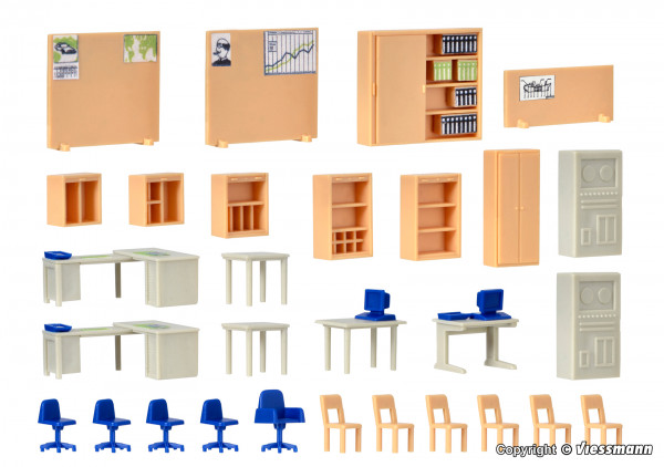 Kibri 38654 - Set Deko Büromöbel