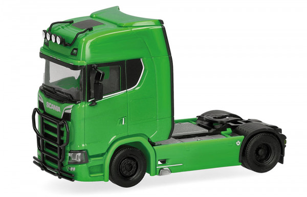 Herpa 310116-006 - Scania CS 20 HD Zugmaschine mit Lampenbügel und Rammschutz 2achs, grün