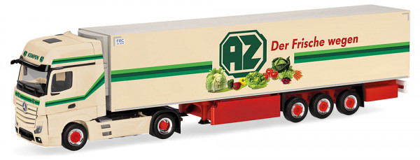 Herpa 318938 - Mercedes-Benz Actros L 18 Gigaspace Kühlkoffer-Sattelzug "AZ Kempen"
