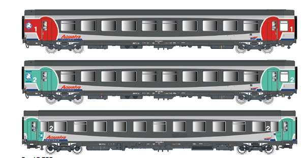 LSmodels 40720 - SNCF Set 3-teilig Personenwagen VTU A9tu + VTU B201/2tu + VU78 B11u Logo casquette