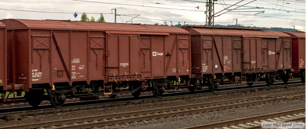 Tillig 70100 - Güterwagenset der CD Cargo, bestehend aus zwei gedeckten Güterwagen Gbgkks 112.0, Ep.