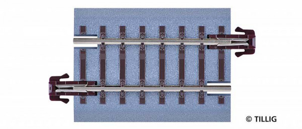 Tillig 83714 - Bettungsgleis braun, Länge 43 mm, - gerades Gleis G3