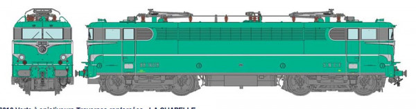 REE MB-142S - SNCF Ellok Serie BB16019 grün mit Alu-Zierleisten Ep.4-5, BW La Chapelle, mit DCC-Deco