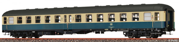 Brawa 58059 - DB Mitteleinstiegswagen 2.Klasse Bylb421 oceanblau/beige Ep.4, DC + LED-Innenbeleuchtu
