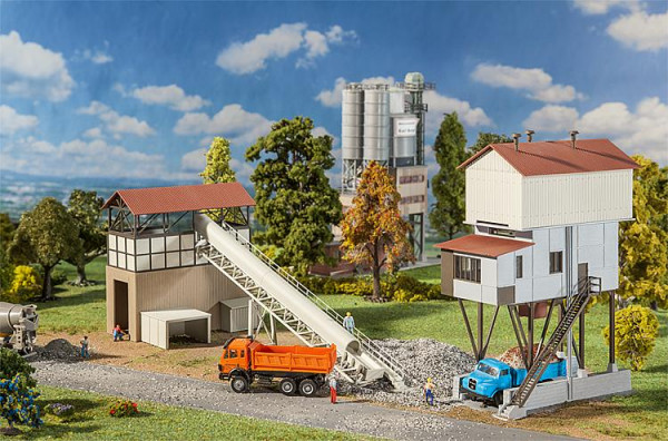 Faller 190276 - Kieswerk mit Vorratssilo, Verladesilo, 2 Schuppen und Förderband