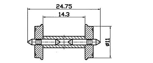 Roco 40267 - RP-25 Radsatz 11 mm mit geteilter Achse 2 Stück
