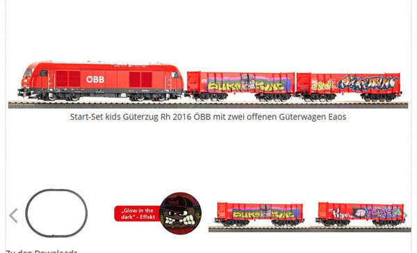 Piko 57033 - Start-Set kids Güterzug Rh 2016 ÖBB mit zwei offenen Güterwagen Eaos