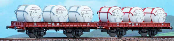 ACME 45124 - FS Set 2-teilig Flachwagen Typ P Ep.3, beladen mit Biertanks