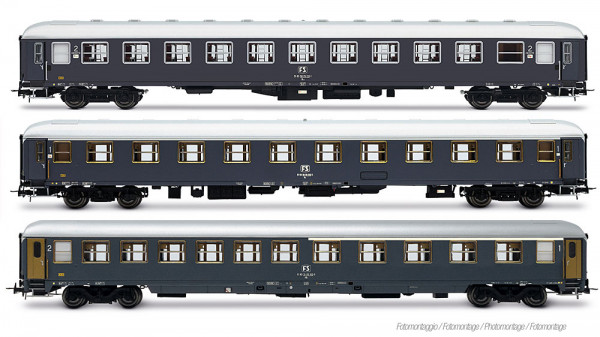 Rivarossi HR4412 - FS, 3-tlg. Set Exp 234/235 Remus Roma – Wien, bestehend aus UIC-X ´68 Liegewagen,