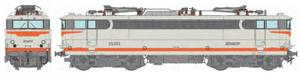 REE MB-254S - SNCF Ellok Reihe BB 25203 VENISSIEUX betongrau, Spaghetti-Logo, Ep.4, DCC + Sound